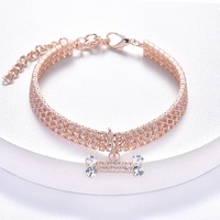 Collier Classique Hip-hop pour Animaux de Compagnie du Fabricant avec Strass et Motif Os, Chaîne pour Chiens et Chats Toutes Saisons