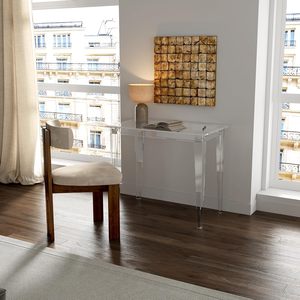 Hiện Đại Rõ Ràng Acrylic Bàn Máy Tính Với Right-Angle Chân Thiết Kế Nhỏ Nghiên Cứu Lưu Trữ Chủ <span class=keywords><strong>Rack</strong></span> - Product Image 4