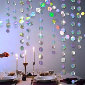 Bannière étoile arc-en-ciel 4m, en papier, magique, rond, fleur, étoile, lune, drapeau, <span class=keywords><strong>anniversaire</strong></span>, fête de mariage, décoration de lieu, vente en gros - Product Image 4