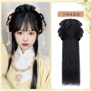 Peluca de disfraz antiguo, pelo liso, tejida a máquina, estilo Hanfu, para cosplay, uso general - Product Image 5
