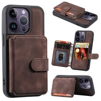 Étui de téléphone en cuir pour Samsung S23 S22 Porte-cartes Étui de téléphone en PU pour iPhone 14 13 12 11 Pro