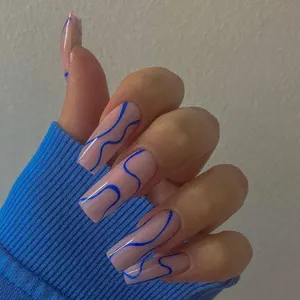 फैशनेबल प्रेस पर कील बादाम उंगली कृत्रिम उंगली नाखून युक्तियाँ सेट पूर्ण कवर झूठी नाखून कला युक्तियाँ उपकरण