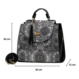 Bolso de Yute Negro Ecológico para Mujer Fana Emilia de Tela de Lona con Serigrafía para Uso Diario y Publicidad Tamaño Mediano - Product Image 3