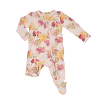 Grenouillère biologique à volants pour bébé avec fermeture éclair grenouillère durable en bambou pour bébé combinaison de nuit à impression personnalisée écologique vêtements pour enfants bébé