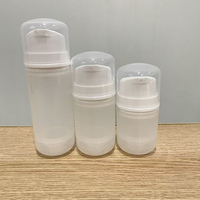 Flacon pulvérisateur sans air en plastique personnalisé de 30 ml, 50 ml, 100 ml, forme ronde, emballage cosmétique pour sérums et lotions pour soins de la peau