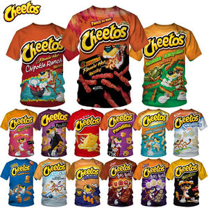 Camiseta de Verano con Estampado 3D de Papas Fritas <span class=keywords><strong>Cheetos</strong></span> para Hombre, Camiseta Informal con Estampado 3D de Aperitivos, Cuello Redondo, Estilo Hip-hop - Product Image 1