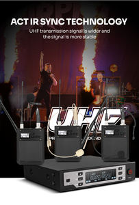 Micrófono Inalámbrico de Solapa UHF, Universal para Enseñanza, con Auriculares y Micrófono Dinámico de Cintura - Product Image 6