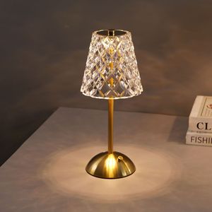 Home Decor Luxury Modern Metal Wireless Night <strong>Light</strong> USB Rechargeable 3-Color Touch Control Dimming Gold Crystal Wedding <strong>Table</strong> - Product Image 1