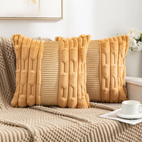 Housse de coussin décorative en fausse fourrure de lapin, patchwork, douce et moelleuse, pour canapé de salon - Grande Vente