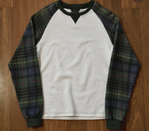 Sweat-shirt oversize pour homme en coton gaufré respirant de haute qualité, style streetwear, avec empiècements à carreaux et manches raglan longues - Product Image 2