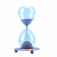 Sablier magnétique 8x17cm, Décoration de bureau créative en fer avec base métallique, Cadeau anti-stress