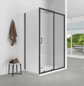 <span class=keywords><strong>Mampara</strong></span> de <span class=keywords><strong>Ducha</strong></span> Doble Corredera con Marco Rectangular de Aluminio Moderno Personalizado para Hoteles y Salas de Estar, con Pantalla de Vidrio Extensible - Product Image 3