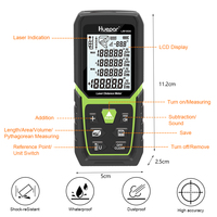 HUEPAR LM50A LM100A LM120A avec batterie Li-ion Rechargeable, capteur d'angle électrique, télémètre Laser multi-modes de mesure