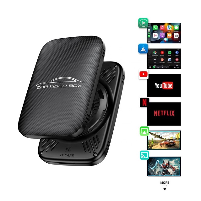 5 in 1 Magic AI Box Wireless CarPlay Android Auto Car Video Adapter with NetFlix YouTube TikTok Play Store Screen Mirroring