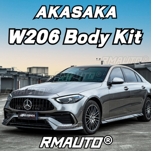 Kit carrosserie AKASAKA pour W206 : Splitter de pare-chocs avant, calandre sport, spoiler arrière, jupes latérales pour Mercedes Benz Classe C W206 2022-2023 - Product Image 3