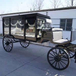 Cercueil funéraire rustique noir, voiture funéraire électrique, cercueil funéraire tiré par des chevaux à vendre - Product Image 1