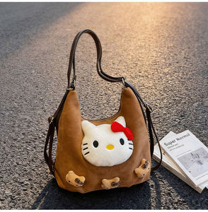 กระเป๋าหนังกลับผู้หญิงสไตล์วินเทจ รุ่นใหม่ปี 2025 สำหรับฤดูใบไม้ร่วงและฤดูหนาว ลายการ์ตูน ความจุเยอะ ใช้งานได้หลากหลาย กระเป๋าสะพายข้างทันสมัย ซิปสองชั้น - Product Image 1