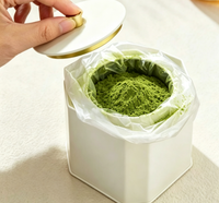 Boîte à thé octogonale personnalisée en fer blanc avec couvercle, boîte de rangement en métal de qualité alimentaire pour l'emballage de matcha et de café en poudre