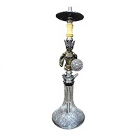 Set Hookah Shisha Dewi Bersayap Unik, Shisha Logam Besar dengan Alas Kaca, Sayap Malaikat Mewah Nargila untuk Perlengkapan Bar Klub Malam