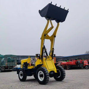 Mini-chargeuse sur pneus compacte à faible coût d'expédition, <span class=keywords><strong>moteur</strong></span> PLC Huade, pneus pneumatiques, capacité de charge de 0,7 tonne, modèle court - Product Image 1