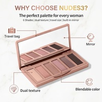 Mini palette de fards à paupières rose pâle, longue tenue, pour un regard éclatant toute la journée, texture mate et scintillante, texture lisse