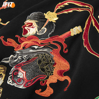 Sweat-shirt à capuche brodé lourd Wukong Monkey King, 100% coton, pull épais, personnalisable, unisexe, style chinois, hiver, ample
