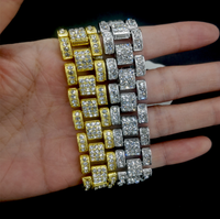 Cadena pulsera cubana Offre Spéciale plus large hip hop bracelet strass cheville punk cubain bracelet chaîne