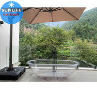 Baignoire en verre transparent de luxe 2020, baignoire en acrylique transparente pour hôtel