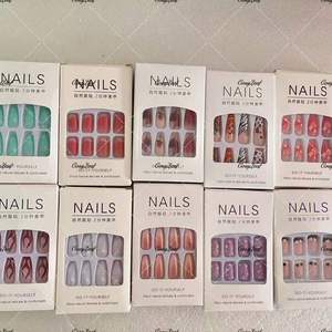 <span class=keywords><strong>Uñas</strong></span> Postizas Acrílicas de Alta Calidad al por Mayor, 24 Piezas, <span class=keywords><strong>Uñas</strong></span> Postizas de Lujo con Punta Francesa, Caja de Empaque para Marca Privada - Product Image 4