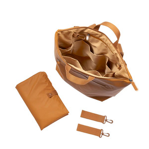 Mochila Pañalera Multibolsillos GZZEST SC-165, Organizador Premium para Recién Nacidos, Cambiador de Cuero Genuino Resistente al Agua - Product Image 2