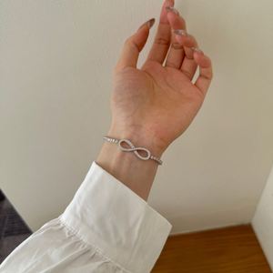 Dylam Stylish Women Bangles <b>Bracelets</b> Tarnish Free 925 Sterling Silver 5A Cubic Zirconia <b>Infinity</b> Symbol Jewelry <b>Bracelets</b> - Product Image 3