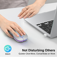 Souris sans fil de haute qualité pour ordinateurs portables et ordinateurs portables: conception mince rechargeable portable avec connectivité double mode 2.4G BT