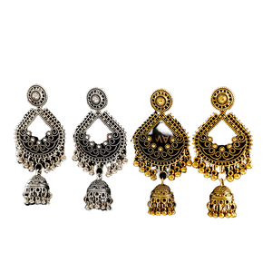 Pendientes de borla de acero inoxidable con baño de oro de 18 quilates, populares y a la moda, para mujer, para aniversario u ocasiones especiales, con clip para oreja perforada larga - Product Image 1