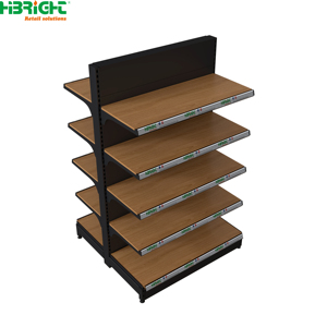 Étagères gondoles double face en imitation bois pour supermarchés et magasins de proximité - Product Image 6