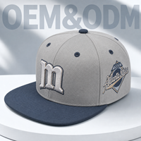 Casquette Snapback Personnalisée Bicolore à Visière Plate avec Broderie 3D en Relief et Patch Latéral Cousu, Six Panneaux, Style Street Hip Hop Sport
