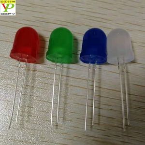 <span class=keywords><strong>LED</strong></span> à capuchon de dôme de 10mm de diamètre rouge vert bleu jaune blanc RGB clignotant avec résistances avec lentille diffuse de couleur 250 pièces par sac - Product Image 3