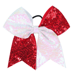 Pince à cheveux rose vif à paillettes pour adolescentes filles enfants Style européen grand accessoire de fête fabriqué avec ruban et tissu - Product Image 4