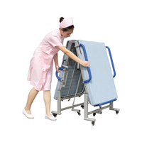 Lit d'hôpital pliable YONGFA YFY011 avec 6 roulettes médicales silencieuses, blanc, mobilier d'hôpital portable et pliable pour centres médicaux