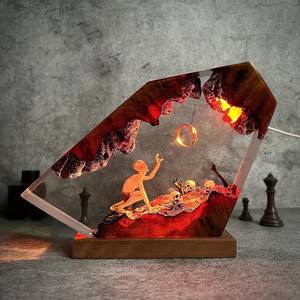 Lampe artisanale en résine époxy Gollum Power Ring, anneau du Seigneur des Ténèbres, monde fantastique, veilleuse, ornement féerique, cadeau de Noël - Product Image 2