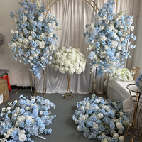 Fournitures de décoration de mariage IFG arc de fleurs artificielles bleu clair et blanc pour Noël Saint Valentin Nouvel An