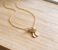 Collier en acier inoxydable 316L avec chaîne trombone, fermoir PVD plaqué or, pendentif double ovale vierge, bijoux personnalisés gravés, vente en gros