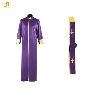 Nouvelle Tendance : <span class=keywords><strong>Soutane</strong></span> <span class=keywords><strong>de</strong></span> <span class=keywords><strong>Prêtre</strong></span> en Polyester <span class=keywords><strong>à</strong></span> Imprimé Doré pour la Vente – Vêtements <span class=keywords><strong>de</strong></span> Clergé d'Église - Product Image 4