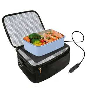 Horno portátil y calentador de almuerzo para coche, bolsa de almuerzo de calefacción Personal para calentar comidas en el trabajo sin microondas de oficina, 12V y 110V