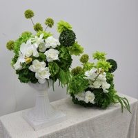 Fleurs artificielles en gros pour arrangements floraux de mariage, boule de fleurs blanches et vertes et guirlande pour centres de table de fête