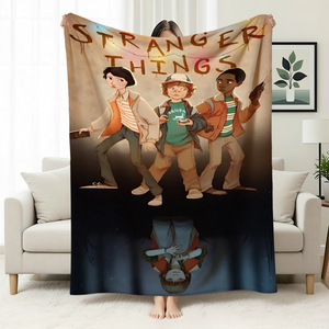 <span class=keywords><strong>Couverture</strong></span> en polaire <span class=keywords><strong>Stranger</strong></span> <span class=keywords><strong>Things</strong></span>, <span class=keywords><strong>couverture</strong></span> multifonctionnelle pour canapé, <span class=keywords><strong>couverture</strong></span> en polaire imprimée numériquement - Product Image 3