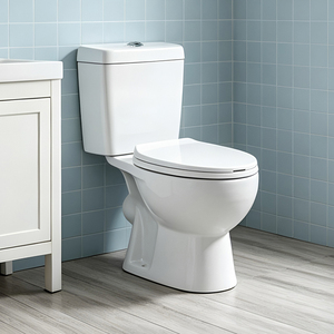<span class=keywords><strong>WC</strong></span> céramique résidentiel deux pièces, à poser au sol, design compact et peu encombrant pour petites salles de bain, disponible en versions <span class=keywords><strong>10</strong></span>, 12 et 14 pouces avec installation encastrée. - Product Image 1