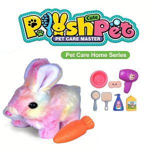 Lapin en peluche interactif électrique EPT : marche automatiquement, émet des sons et secoue le corps, simulant le comportement d'un vrai animal de compagnie - Product Image 2