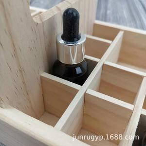 Caja de madera para aceites esenciales, caja de almacenamiento portátil con 20 + 1 compartimentos para cuidado personal, forma rectangular de madera de pino, personalizable - Product Image 3