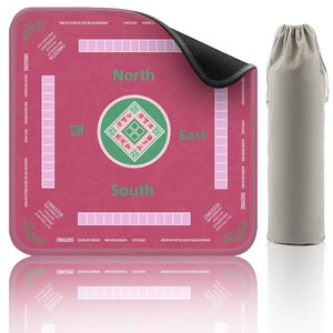 Tapis de Mahjong américain avec règles imprimées, en caoutchouc naturel + fibre de polyester, résistant à l'eau, réduction du bruit, Mahjong OEM - Product Image 1