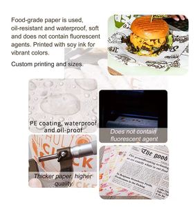 Papel Antigrasa para Envolver Sándwiches, Papel de Envoltura de Alimentos Personalizado al por Mayor, Papel para Hornear Desechable de Grado Alimenticio para Hamburguesas, Papas Fritas y Pollo Frito - Product Image 6